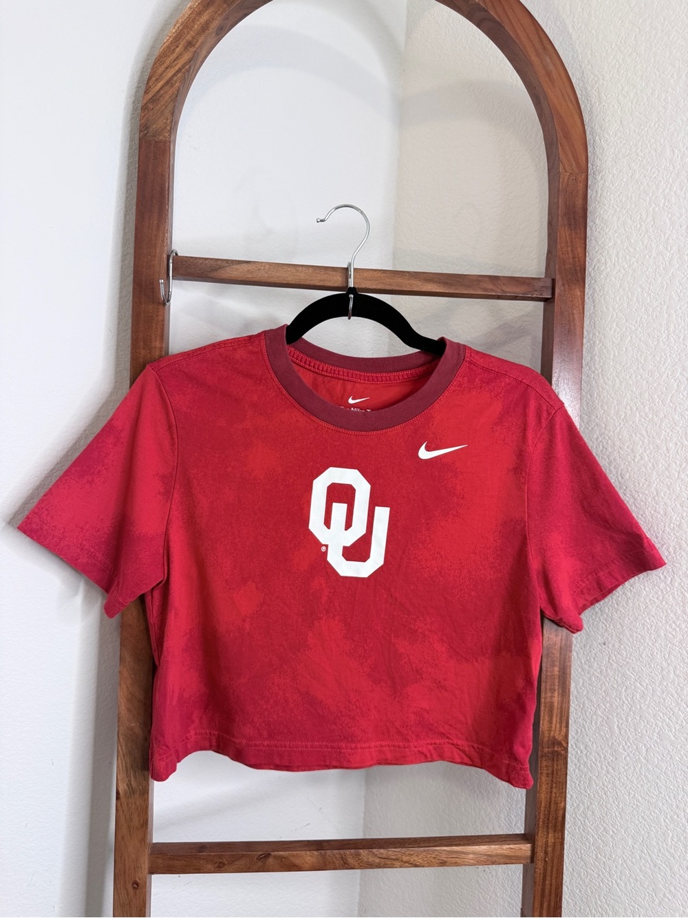 Nike Oklahoma Sooners OU Crimson Cropped Tie-Dye Tee XS